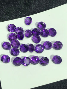 6mm Natural Amethyst Round cut stone , Pack of 6 piece, African Amethyst Round cabochon