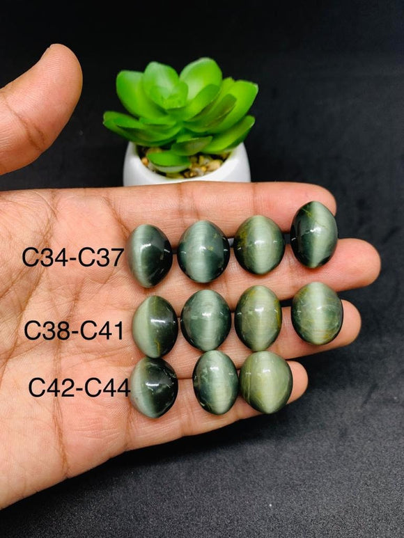 Cats Eye Cabochon • Code C 34-C44 • Natural Cats Eye Cabs • Gemstone Cabochon • Perfect for Jewelry Making