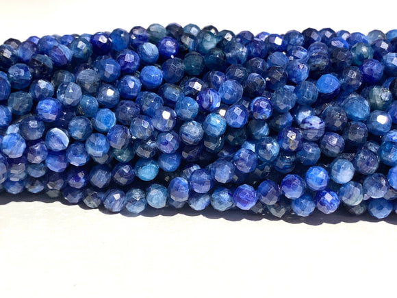 Kyanite Round Faceted 5 mm size -  Top Quality Round Kyanite beads, 40 cm Length- Kyanite Faceted Round Natural Blue Kyanite