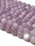 Kunzite Round Beads 8 mm Size • AAA Quality • Length 40cm • Medium Pink Color • Natural Kunzite Beads • Origin Brazil