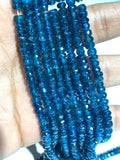 4-5 mm Neon Apatite Faceted Roundel Beads • AAA Quality Beads • 16 Inch Length • Natural  Blue Apatite Beads