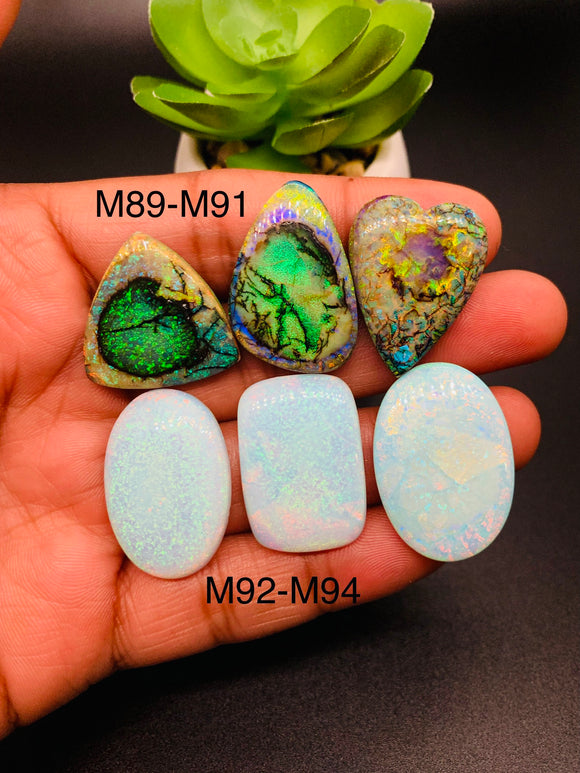 Monarch Opal Cabochon • Code M89-M94 • Sterling Opal Cabochon • AAAA Quality • Treated Opal