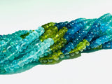3-4 mm Apatite Roundel Beads • 16 Inch Length • AAA Quality- Apatite Roundel Beads • Multi Color Apatite Beads