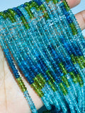 3-4 mm Apatite Roundel Beads • 16 Inch Length • AAA Quality- Apatite Roundel Beads • Multi Color Apatite Beads