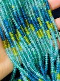 3-4 mm Apatite Roundel Beads • 16 Inch Length • AAA Quality- Apatite Roundel Beads • Multi Color Apatite Beads