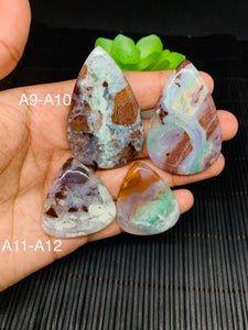 Aqua Chalcedony Cabochon • Code A9- A12 • AAA Quality • Natural Aqua Chalcedony Cabs • Perfect for Jewelry Making • Wire Wrapping Stone