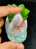 Aqua Chalcedony Cabochon • Code A75- A76 • AAA Quality • Natural Aqua Chalcedony Cabs • Perfect for Jewelry Making • Wire Wrapping Stone