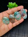 Aqua Chalcedony Cabochon • Code A89-A92 • AAA Quality • Natural Aqua Chalcedony Cabs • Perfect for Jewelry Making • Wire Wrapping Stone