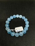 Blue Aquamarine Beaded Bracelet . Length in 7.5 Inch Stretch Bracelet,Code A-10- Aquamarine Bracelet Transparent AAA Grade 40-gm