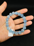 Blue Aquamarine Beaded Bracelet . Length in 7.5 Inch Stretch Bracelet,Code A-9- Aquamarine Bracelet Transparent AAA Grade, weight 32-GM