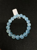 Blue Aquamarine Beaded Bracelet . Length in 7.5 Inch Stretch Bracelet,Code A-7-Aquamarine Bracelet Transparent AAA Grade, weight 32-gm