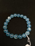 Blue Aquamarine Bracelet - 10 mm Size - Length in 7.5 Inch Code A-3- Aquamarine Bracelet Transparent AAAA Grade, weight 30-gm