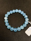 Blue Aquamarine Bracelet - 10 mm Size - Length in 7.5 Inch Code A-3- Aquamarine Bracelet Transparent AAAA Grade, weight 30-gm