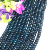 Apatite 6 MM Neon Apatite Roundel Beads - 40 cm Length - Top Quality -Apatite Rondelle Beads- Dyed Apatite Teal color.