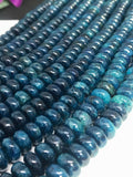 Apatite 10MM Neon Apatite Roundel Beads - 40 cm Length - Neon Apatite Rondelle Beads- Dyed Blue Apatite Roundel