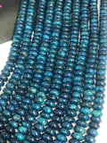 Apatite 10MM Neon Apatite Roundel Beads - 40 cm Length - Neon Apatite Rondelle Beads- Dyed Blue Apatite Roundel