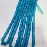 Turquoise Heishi Shape, dyed Turquoise,7mm, Length 15" strand -dyed howlite beads