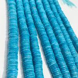 Turquoise Heishi Shape, dyed Turquoise,7mm, Length 15" strand -dyed howlite beads