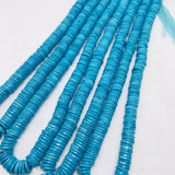 Turquoise Heishi Shape, dyed Turquoise,7mm, Length 15" strand -dyed howlite beads