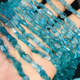 Apatite Faceted Nuggets, 5x7mm approx size, 14 Inch Strand, irregular faceted tumble shape,blue Apatite