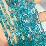 Apatite Faceted Nuggets, 4X6mm approx size, 14 Inch Strand, irregular faceted tumble shape,blue Apatite