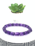 Amethyst Bracelet 8x10 mm Size • Code A1 • Weight 20.8gm • AAA Quality • Amethyst Tube Bracelet 7.5 Inch Length • Natural Amethyst Jewelry