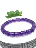 Amethyst Bracelet 8x10 mm Size • Code A4 • Weight 21.3 gm • AAA Quality • Amethyst Tube Bracelet 7.5 Inch Length • Natural Amethyst Jewelry