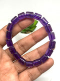 Amethyst Bracelet 8x10 mm Size • Code A4 • Weight 21.3 gm • AAA Quality • Amethyst Tube Bracelet 7.5 Inch Length • Natural Amethyst Jewelry