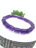 Amethyst Bracelet 8x10 mm Size • Code A6 • Weight 21.5 gm • AA Quality • Amethyst Tube Bracelet 7.5 Inch Length • Natural Amethyst Jewelry