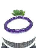 Amethyst Bracelet 8x10 mm Size • Code A8 • Weight 21.4 gm • AA Quality • Amethyst Tube Bracelet 7.5 Inch Length • Natural Amethyst Jewelry