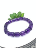 Amethyst Bracelet 8x10 mm Size • Code A9 • Weight 21.1 gm • AAA Quality • Amethyst Tube Bracelet 7.5 Inch Length • Natural Amethyst Jewelry