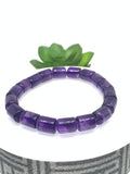 Amethyst Bracelet 8x10 mm Size • Code A10 • Weight 21.2 gm • AAA Quality • Amethyst Tube Bracelet 7.5 Inch Length • Natural Amethyst Jewelry