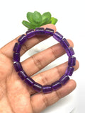 Amethyst Bracelet 8x10 mm Size • Code A4 • Weight 21.3 gm • AAA Quality • Amethyst Tube Bracelet 7.5 Inch Length • Natural Amethyst Jewelry