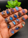 Labradorite  Rose Cut Fancy Shape - Code # A1- A16 •  Labradorite  Faceted Cut (Polki)  • AAA Quality  • One Side Cutting