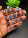 Labradorite Rose Cut Fancy Shape - Code # A1- A16 • Labradorite Faceted Cut (Polki) • AAA Quality • One Side Cutting
