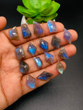 Labradorite  Rose Cut Fancy Shape - Code # A1- A16 •  Labradorite  Faceted Cut (Polki)  • AAA Quality  • One Side Cutting