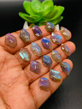 Labradorite Rose Cut Fancy Shape - Code # A17- A32 • Labradorite Faceted Cut (Polki) • AAA Quality • One Side Cutting