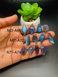 Labradorite Rose Cut Fancy Shape - Code # A63- A74 • Labradorite Faceted Cut (Polki) • AAA Quality • One Side Cutting