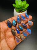 Labradorite Rose Cut Fancy Shape - Code # A87- A100 • Labradorite Faceted Cut (Polki) • AAA Quality • One Side Cutting
