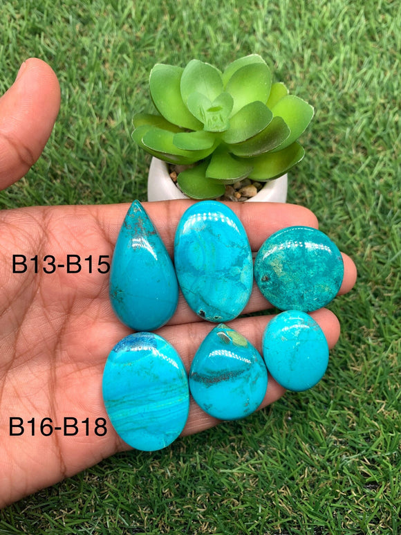 Shattuckite Cabochon • Code B13- B18 • Natural Shattuckite Cabochon • AAAA Quality • Shattuckite Cabs • Shattuckite Pendant