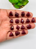 Garnet Rose Cut Fancy Shape • Code #G25- G40 • Garnet Faceted Cut (Polki)  •  AAA Quality- Best for Jewelry making • One Side Cutting