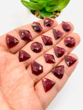 Garnet Rose Cut Fancy Shape • Code #G25- G40 • Garnet Faceted Cut (Polki)  •  AAA Quality- Best for Jewelry making • One Side Cutting