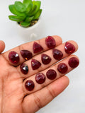 Garnet Rose Cut Fancy Shape • Code #G89- G102 • Garnet Faceted Cut (Polki) • AAA Quality- Best for Jewelry making • One Side Cutting