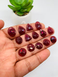 Garnet Rose Cut Fancy Shape • Code #G89- G102 • Garnet Faceted Cut (Polki)  •  AAA Quality- Best for Jewelry making • One Side Cutting