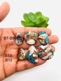 Brown Turquoise Cabochon • Code B7-B12 • AAA Quality • Natural Turquoise Cabs • Perfect for Jewelry Making