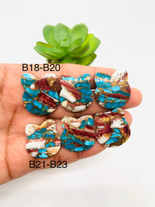 Brown Turquoise Cabochon • Code B18-B23 •  AAA Quality • Natural Turquoise Cabs •  Perfect for Jewelry Making