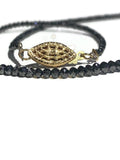 Black Diamond Necklace with 14K gold Clasp , length 17" , 100% Natural stunning diamond beads- Beads size 2-3mm