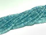 3.50- 4.50 MM Aquamarine faceted Roundel Beads •  Length 13 Inch • 5A Quality Transparent Beads • Aquamarine Top Quality Faceted