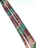 Watermelon Tourmaline faceted Roundel 4 mm Size •  Pink And Blue color beads Fine quality 14" Strand, Tourmaline Top Quality beads.