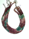 Watermelon Tourmaline faceted Roundel 4 mm Size •  Pink And Blue color beads Fine quality 14" Strand, Tourmaline Top Quality beads.